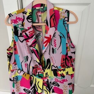 JODIFL Multicolor Abstract Print Vest new without tags.
